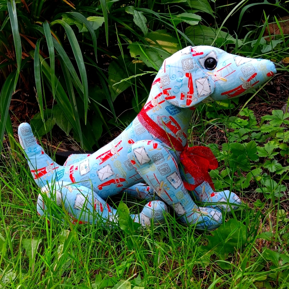 Handmade Plush Dog "Old Planes"